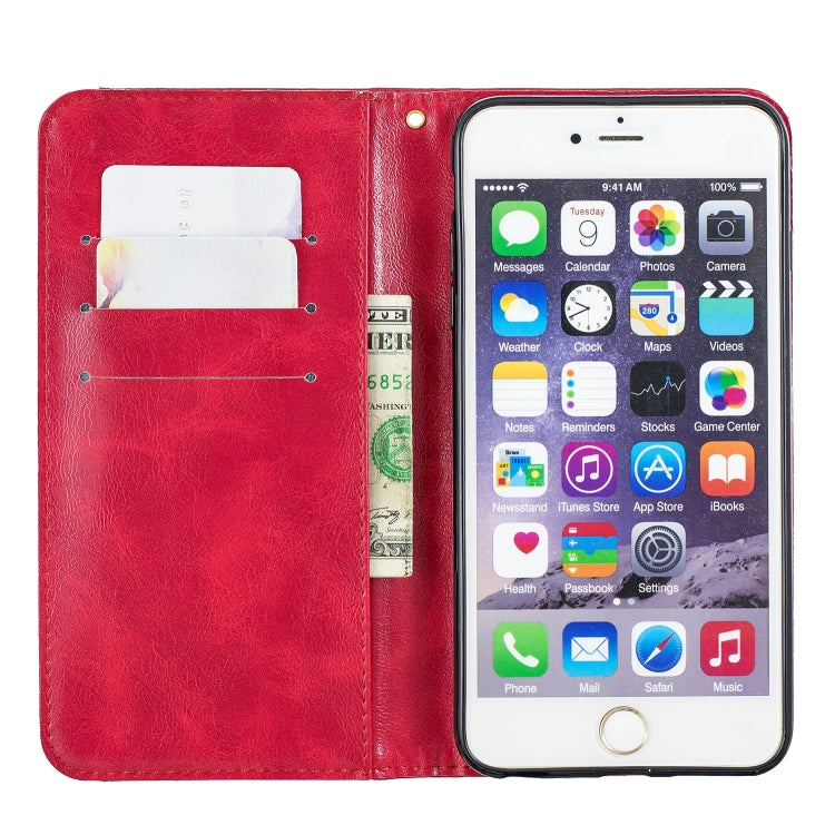 Copper Buckle Nappa Texture Horizontal Flip Leather Case for iPhone 6Plus / 6sPlus, with Holder & Card Slots & Wallet