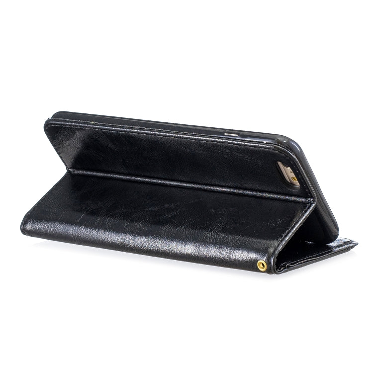 Copper Buckle Nappa Texture Horizontal Flip Leather Case for iPhone 6Plus / 6sPlus, with Holder & Card Slots & Wallet