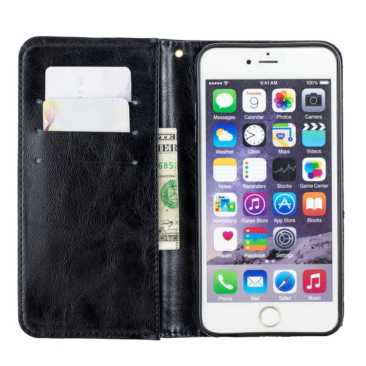 Copper Buckle Nappa Texture Horizontal Flip Leather Case for iPhone 6Plus / 6sPlus, with Holder & Card Slots & Wallet
