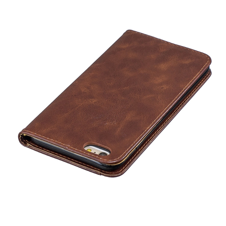Copper Buckle Nappa Texture Horizontal Flip Leather Case for iPhone 6Plus / 6sPlus, with Holder & Card Slots & Wallet