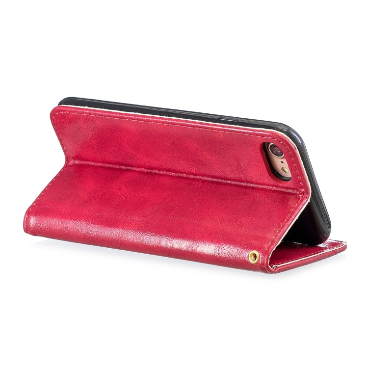 Copper Buckle Nappa Texture Horizontal Flip Leather Case for iPhone 8 / 7, with Holder & Card Slots & Wallet