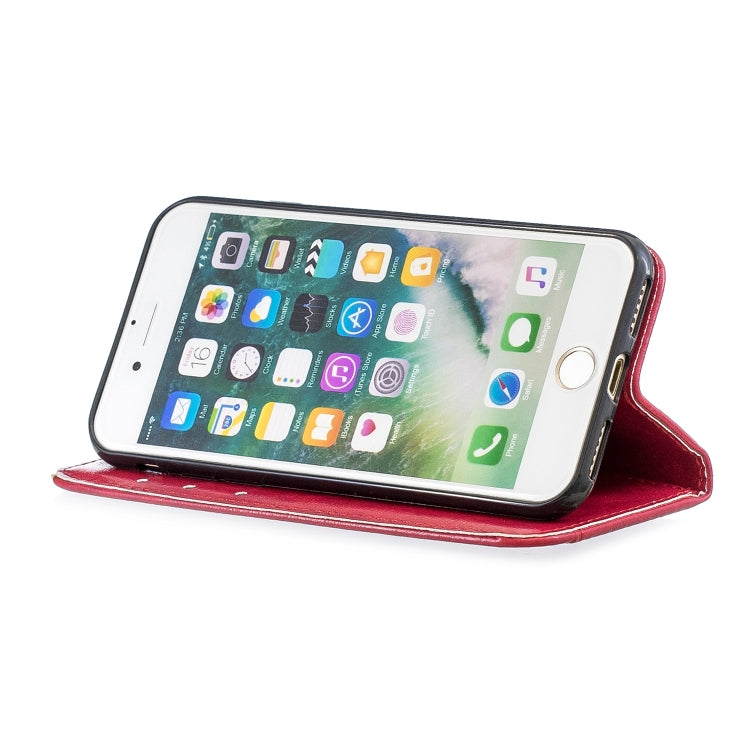 Copper Buckle Nappa Texture Horizontal Flip Leather Case for iPhone 8 / 7, with Holder & Card Slots & Wallet