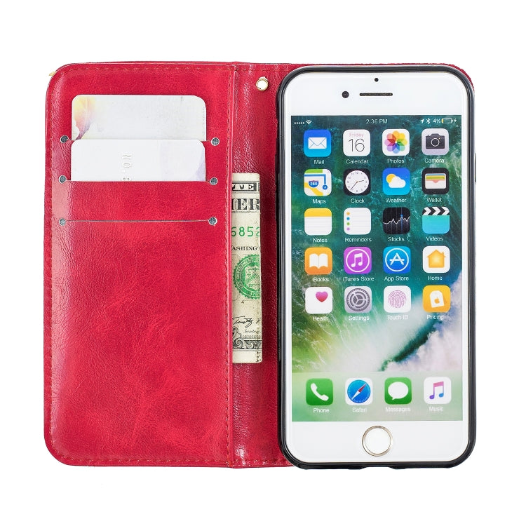 Copper Buckle Nappa Texture Horizontal Flip Leather Case for iPhone 8 / 7, with Holder & Card Slots & Wallet