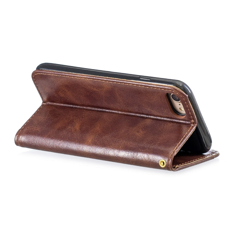 Copper Buckle Nappa Texture Horizontal Flip Leather Case for iPhone 8 / 7, with Holder & Card Slots & Wallet