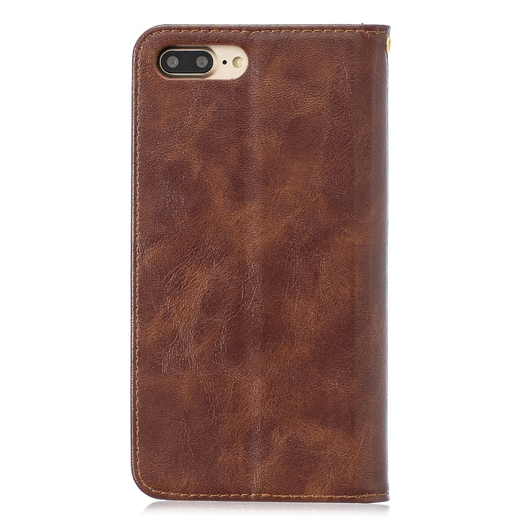 Copper Buckle Nappa Texture Horizontal Flip Leather Case for iPhone 7Plus / 8Plus, with Holder & Card Slots & Wallet