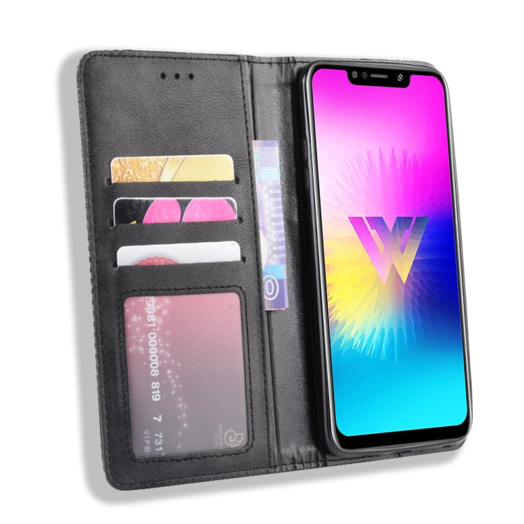 Magnetic Buckle Retro Crazy Horse Texture Horizontal Flip Leather Case for LG W10,with Holder & Card Slots & Photo Frame
