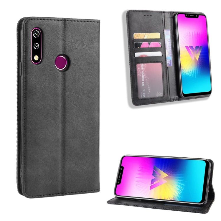 Magnetic Buckle Retro Crazy Horse Texture Horizontal Flip Leather Case for LG W10,with Holder & Card Slots & Photo Frame