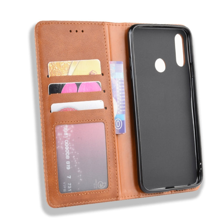 Magnetic Buckle Retro Crazy Horse Texture Horizontal Flip Leather Case for LG W10,with Holder & Card Slots & Photo Frame