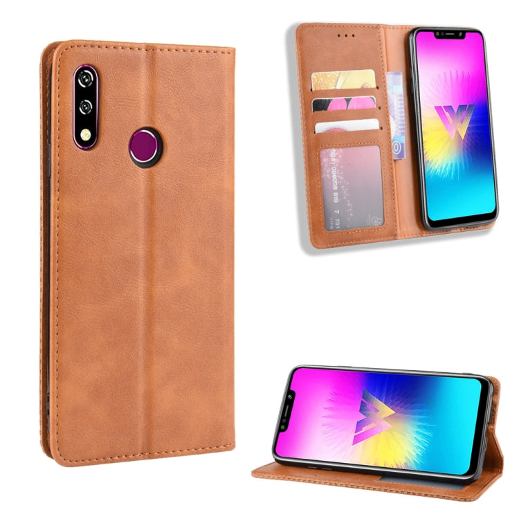 Magnetic Buckle Retro Crazy Horse Texture Horizontal Flip Leather Case for LG W10,with Holder & Card Slots & Photo Frame