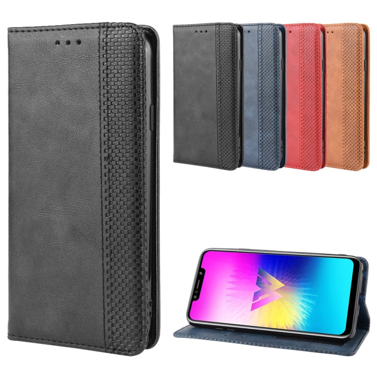 Magnetic Buckle Retro Crazy Horse Texture Horizontal Flip Leather Case for LG W10,with Holder & Card Slots & Photo Frame