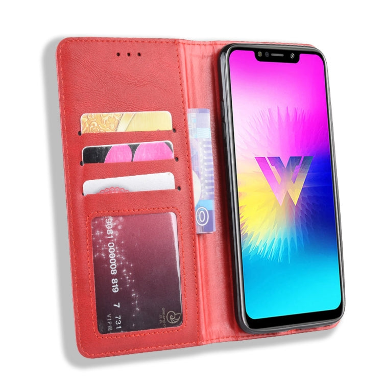 Magnetic Buckle Retro Crazy Horse Texture Horizontal Flip Leather Case for LG W10,with Holder & Card Slots & Photo Frame