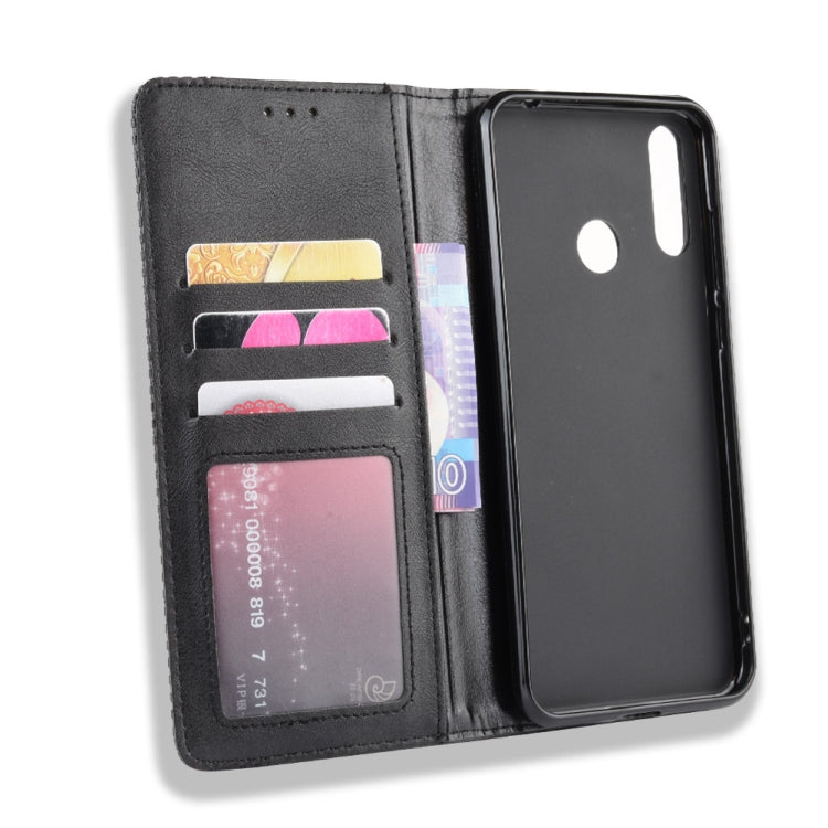 Magnetic Buckle Retro Crazy Horse Texture Horizontal Flip Leather Case for LG W30,with Holder & Card Slots & Photo Frame