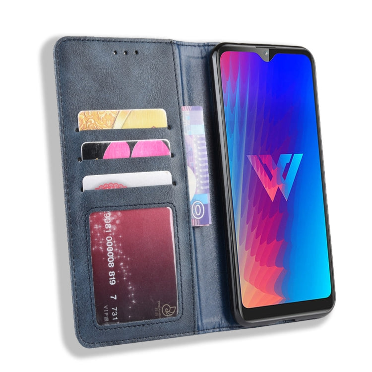 Magnetic Buckle Retro Crazy Horse Texture Horizontal Flip Leather Case for LG W30,with Holder & Card Slots & Photo Frame
