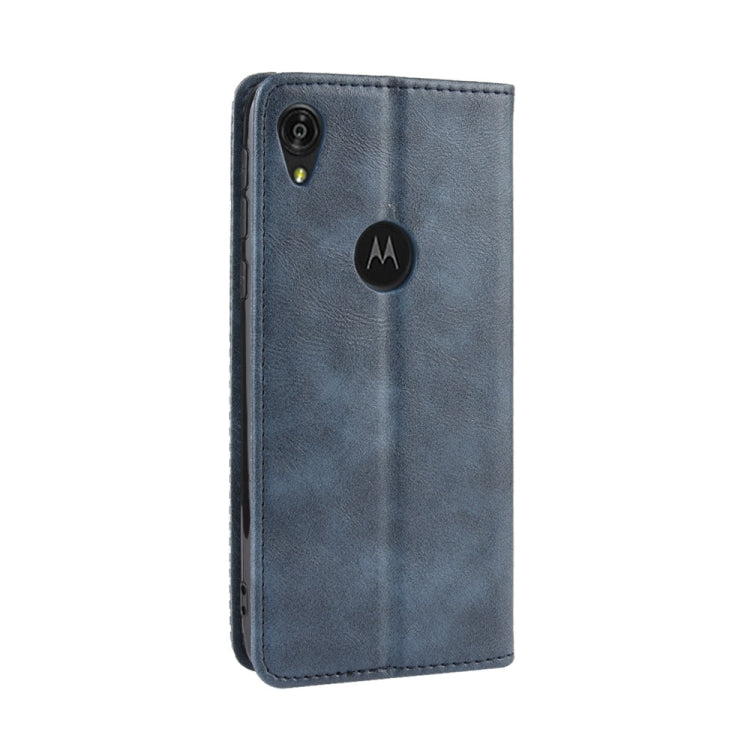 Magnetic Buckle Retro Crazy Horse Texture Horizontal Flip Leather Case for Motorola Moto E6,with Holder & Card Slots & Photo Frame