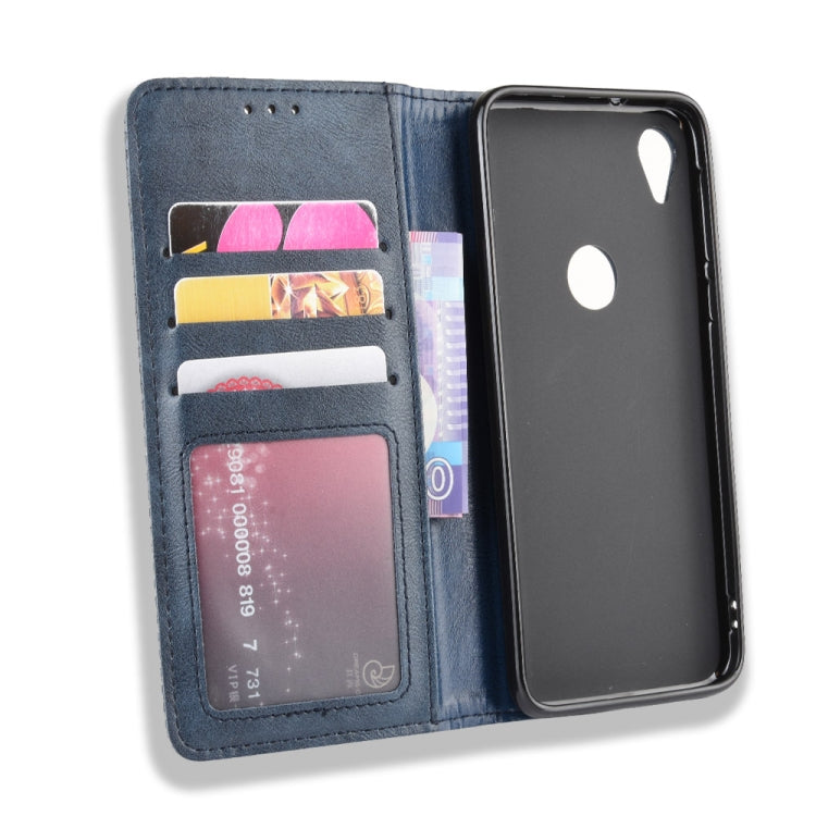 Magnetic Buckle Retro Crazy Horse Texture Horizontal Flip Leather Case for Motorola Moto E6,with Holder & Card Slots & Photo Frame