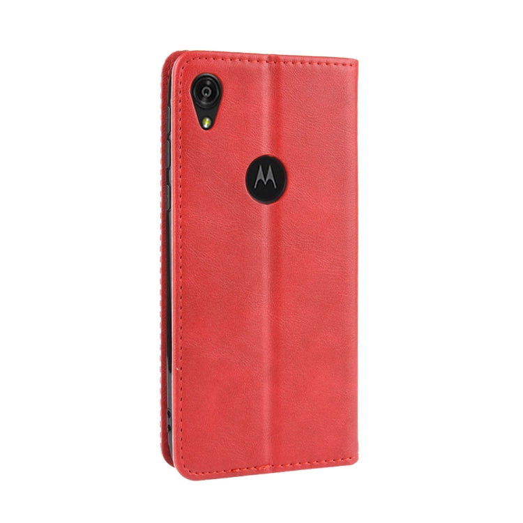 Magnetic Buckle Retro Crazy Horse Texture Horizontal Flip Leather Case for Motorola Moto E6,with Holder & Card Slots & Photo Frame