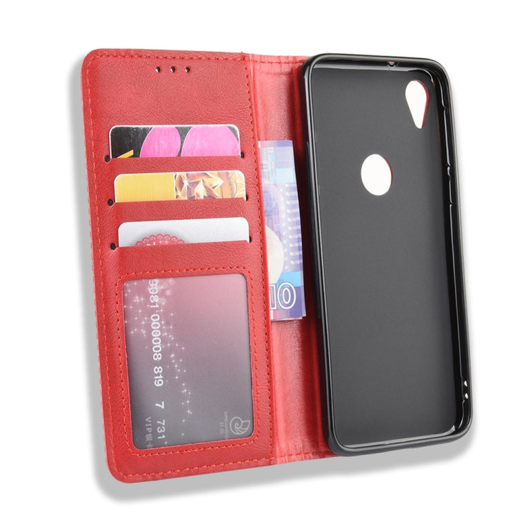 Magnetic Buckle Retro Crazy Horse Texture Horizontal Flip Leather Case for Motorola Moto E6,with Holder & Card Slots & Photo Frame