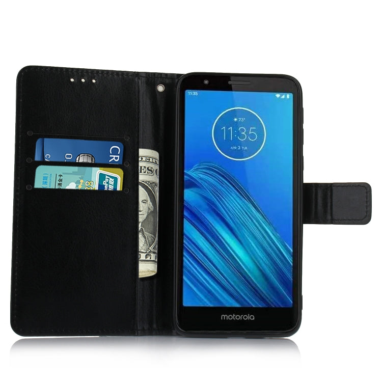 Retro Crazy Horse Texture Horizontal Flip Leather Case for Motorola Moto E6 , with Holder & Card Slots & Photo Frame