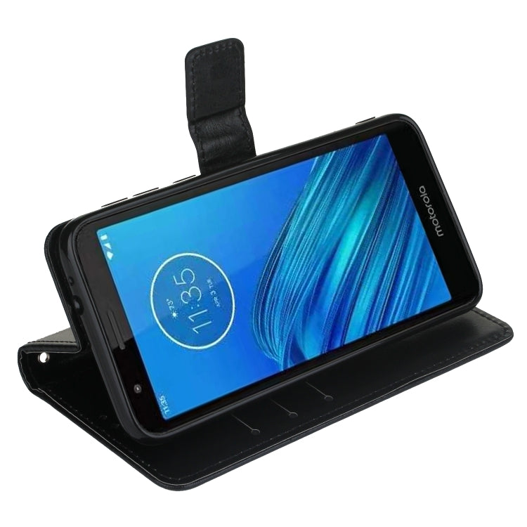 Retro Crazy Horse Texture Horizontal Flip Leather Case for Motorola Moto E6 , with Holder & Card Slots & Photo Frame