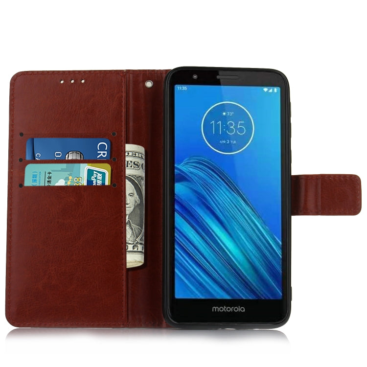 Retro Crazy Horse Texture Horizontal Flip Leather Case for Motorola Moto E6 , with Holder & Card Slots & Photo Frame