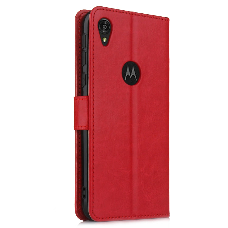 Retro Crazy Horse Texture Horizontal Flip Leather Case for Motorola Moto E6 , with Holder & Card Slots & Photo Frame