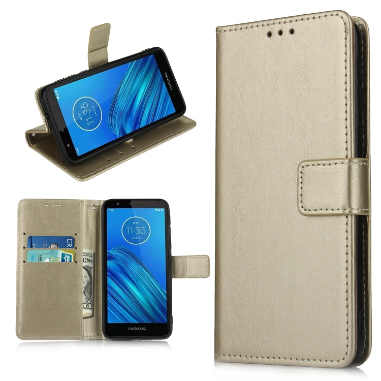 Retro Crazy Horse Texture Horizontal Flip Leather Case for Motorola Moto E6 , with Holder & Card Slots & Photo Frame