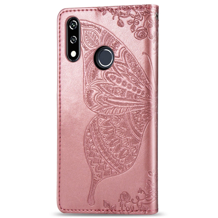 Butterfly Love Flowers Embossing Horizontal Flip Leather Case For LG W10 with Holder & Card Slots & Wallet & Lanyard