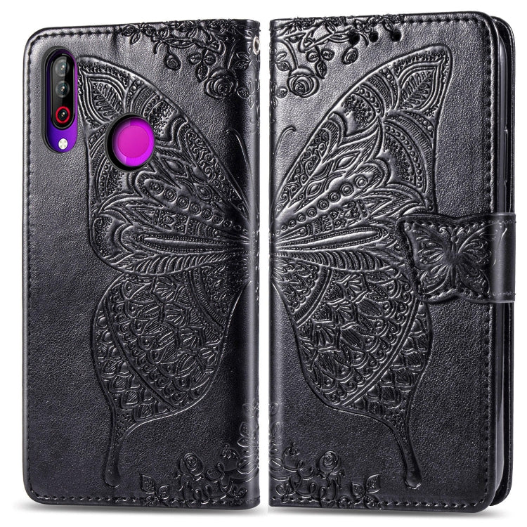 Butterfly Love Flowers Embossing Horizontal Flip Leather Case For LG W30 with Holder & Card Slots & Wallet & Lanyard