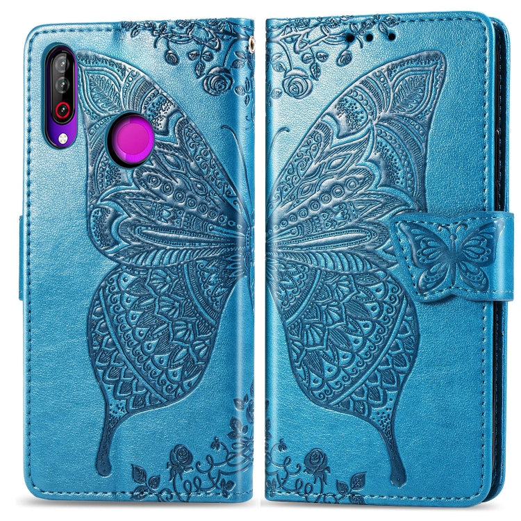 Butterfly Love Flowers Embossing Horizontal Flip Leather Case For LG W30 with Holder & Card Slots & Wallet & Lanyard