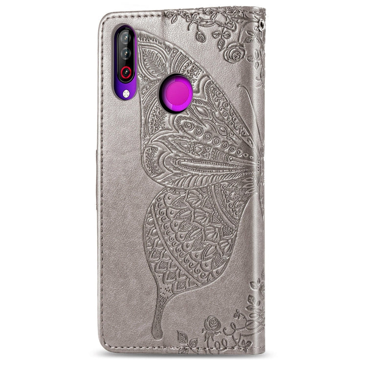 Butterfly Love Flowers Embossing Horizontal Flip Leather Case For LG W30 with Holder & Card Slots & Wallet & Lanyard