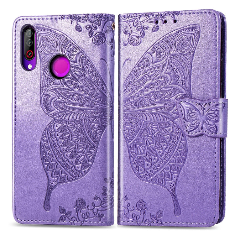 Butterfly Love Flowers Embossing Horizontal Flip Leather Case For LG W30 with Holder & Card Slots & Wallet & Lanyard