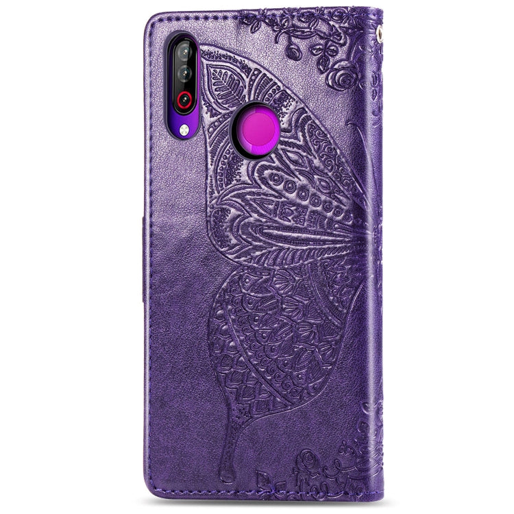 Butterfly Love Flowers Embossing Horizontal Flip Leather Case For LG W30 with Holder & Card Slots & Wallet & Lanyard