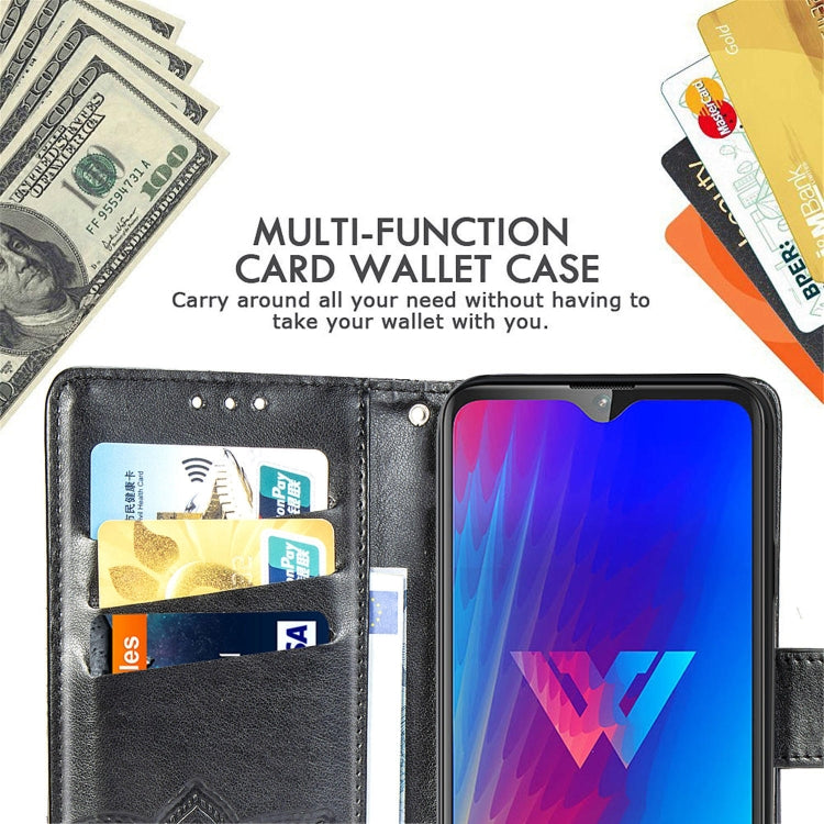 Butterfly Love Flowers Embossing Horizontal Flip Leather Case For LG W30 with Holder & Card Slots & Wallet & Lanyard