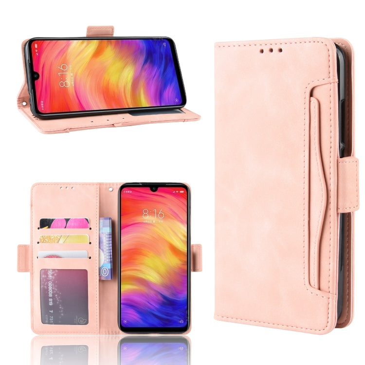 Wallet Style Skin Feel Calf Pattern Leather Case For Xiaomi Redmi 7,with Separate Card Slot