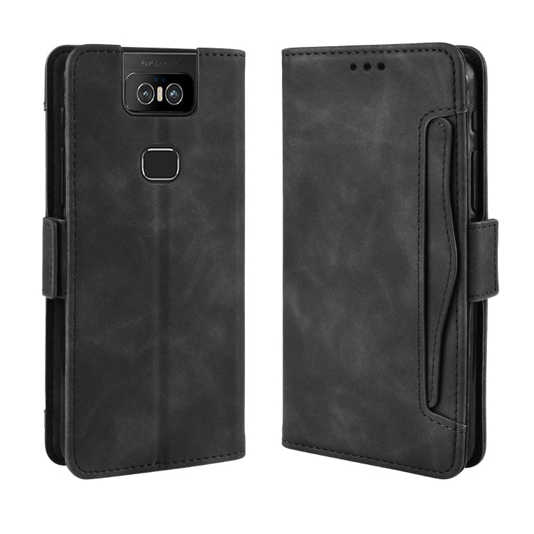 Wallet Style Skin Feel Calf Pattern Leather Case For Asus Zenfone 6 ZS630KL,with Separate Card Slot