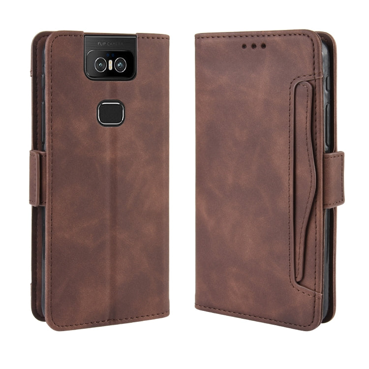 Wallet Style Skin Feel Calf Pattern Leather Case For Asus Zenfone 6 ZS630KL,with Separate Card Slot