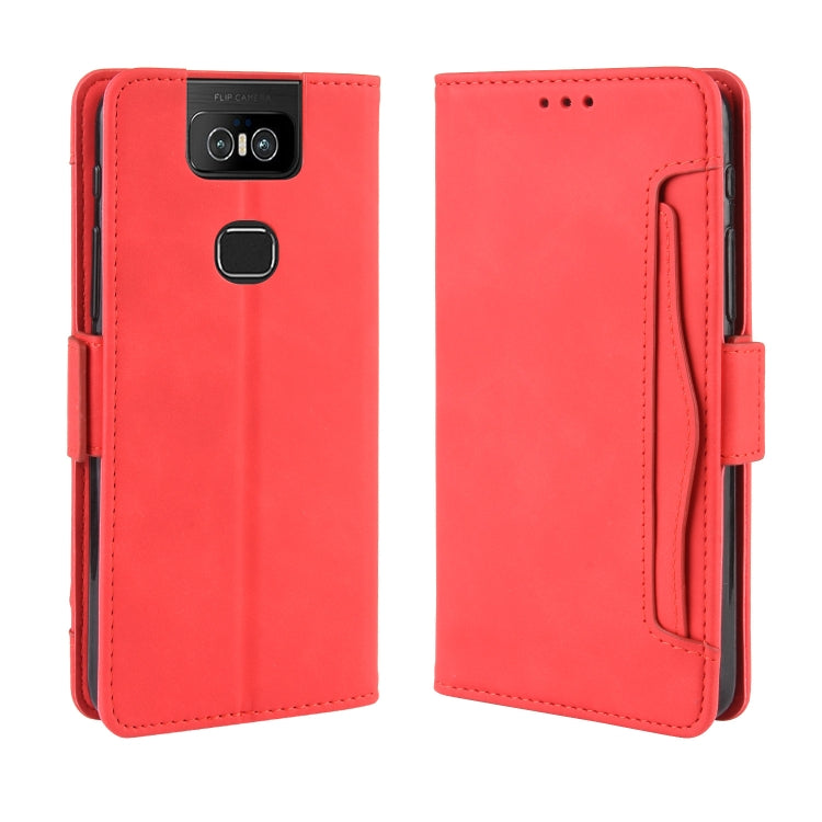 Wallet Style Skin Feel Calf Pattern Leather Case For Asus Zenfone 6 ZS630KL,with Separate Card Slot