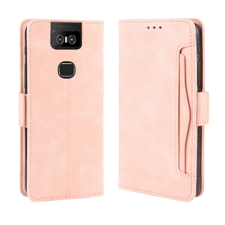Wallet Style Skin Feel Calf Pattern Leather Case For Asus Zenfone 6 ZS630KL,with Separate Card Slot