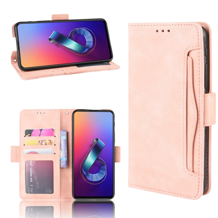 Wallet Style Skin Feel Calf Pattern Leather Case For Asus Zenfone 6 ZS630KL,with Separate Card Slot