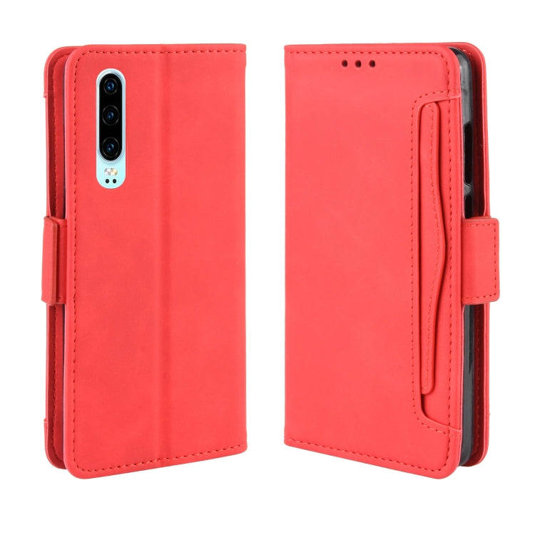 Wallet Style Skin Feel Calf Pattern Leather Case For Huawei P30,with Separate Card Slot