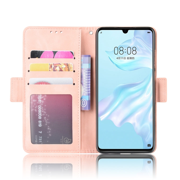 Wallet Style Skin Feel Calf Pattern Leather Case For Huawei P30,with Separate Card Slot