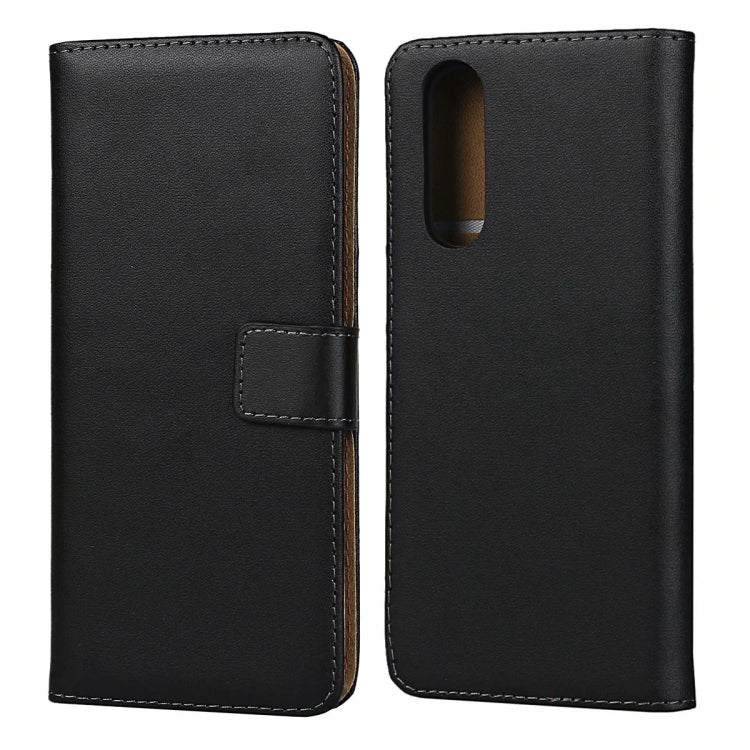 Leather Horizontal Flip Holster for Sony Xperia XZ5 with Magnetic Clasp and Bracket and Card Slot and Wallet(Black)