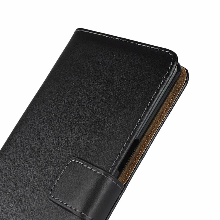 Leather Horizontal Flip Holster for Sony Xperia XZ5 with Magnetic Clasp and Bracket and Card Slot and Wallet(Black)
