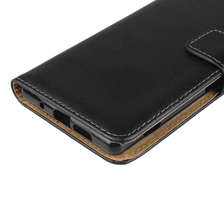 Leather Horizontal Flip Holster for Sony Xperia XZ5 with Magnetic Clasp and Bracket and Card Slot and Wallet(Black)