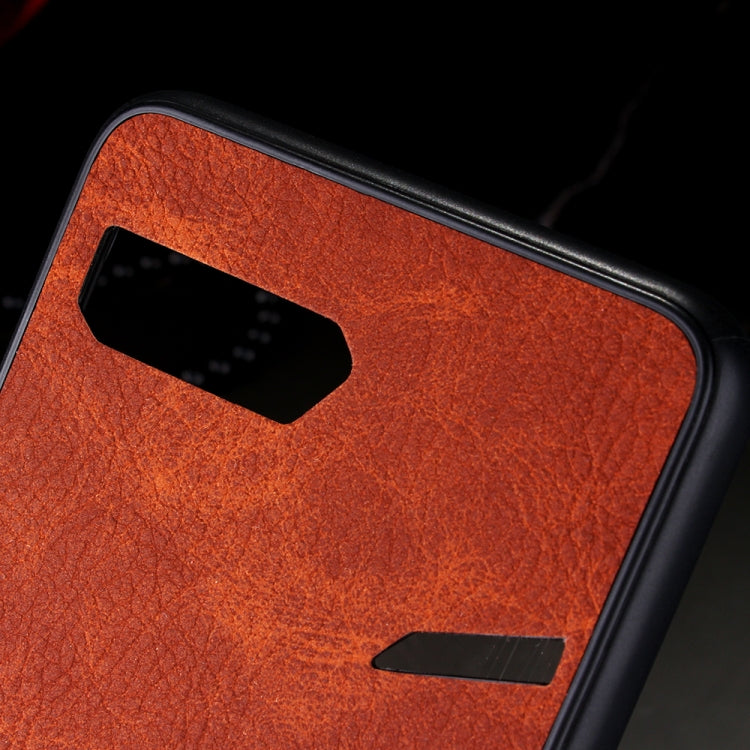 Shockproof Sheep Skin PC + PU + TPU Case For Asus ROG Phone II ZS660KL(Brown)
