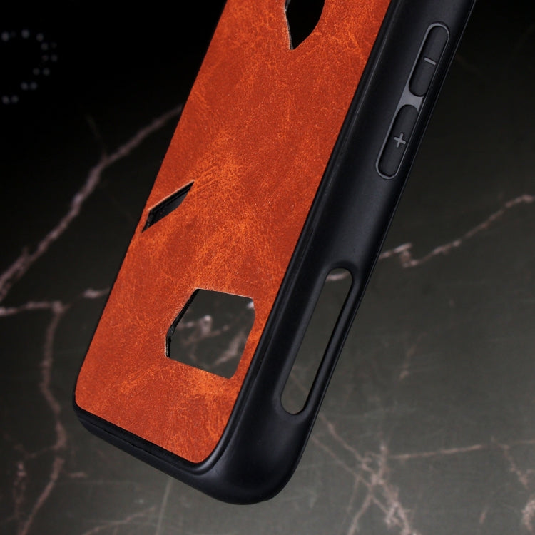 Shockproof Sheep Skin PC + PU + TPU Case For Asus ROG Phone II ZS660KL(Brown)