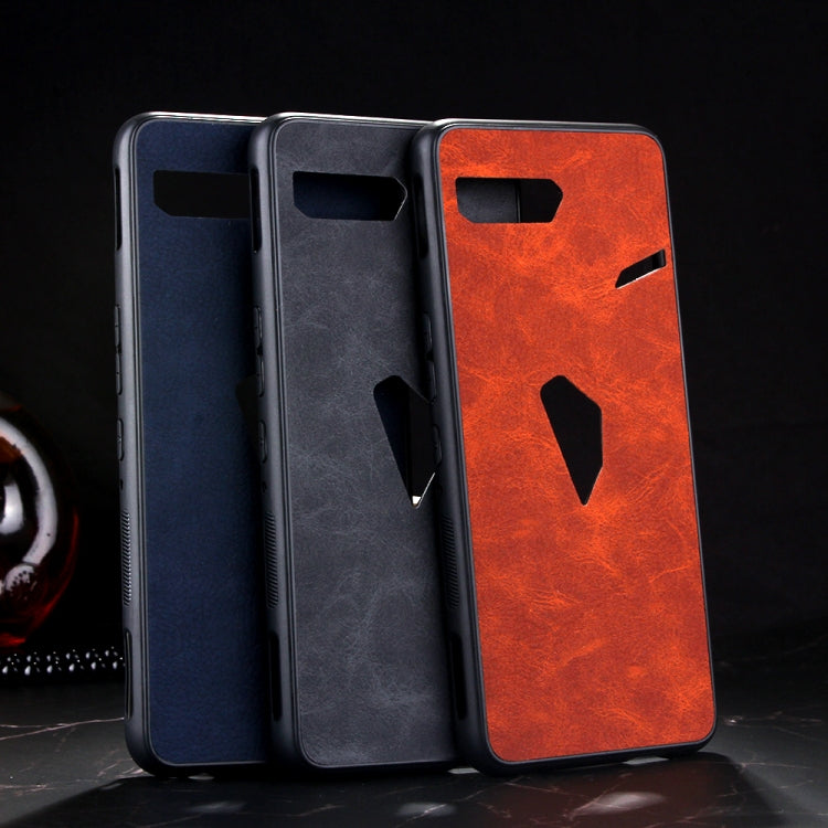 Shockproof Sheep Skin PC + PU + TPU Case For Asus ROG Phone II ZS660KL(Brown)