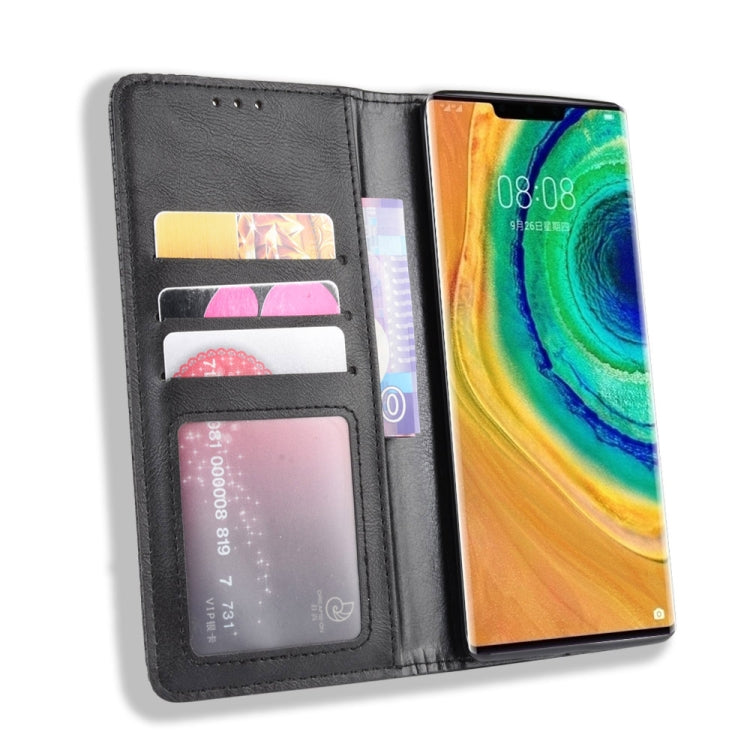 Magnetic Buckle Retro Crazy Horse Texture Horizontal Flip Leather Case for Huawei Mate 30 Pro , with Holder & Card Slots & Photo Frame