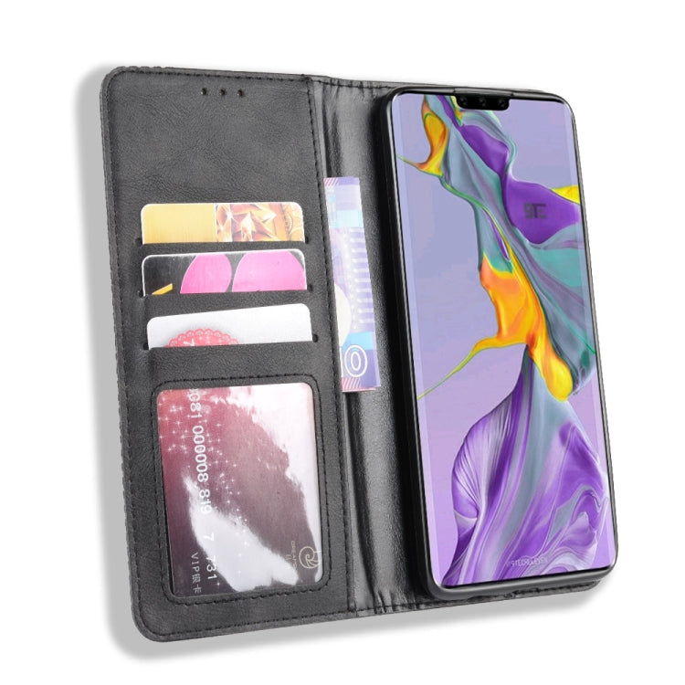 Magnetic Buckle Retro Crazy Horse Texture Horizontal Flip Leather Case for Huawei Mate 30 , with Holder & Card Slots & Photo Frame
