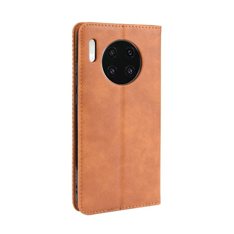 Magnetic Buckle Retro Crazy Horse Texture Horizontal Flip Leather Case for Huawei Mate 30 , with Holder & Card Slots & Photo Frame